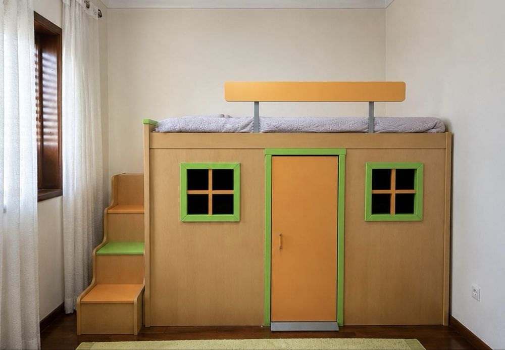 Cama infantil com arrumação