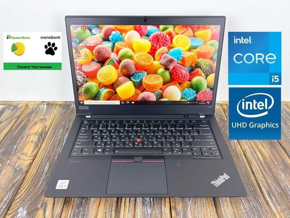 Офісний Ноутбук Lenovo Thinkpad T14 GEN 1 /14.0" FHD IPS/Core i5-10210u/SSD 256 GB/ГАРАНТІЯ