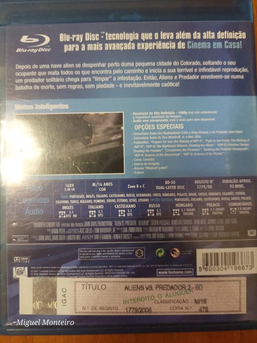 Blu Ray Aliens Vs Predador 2