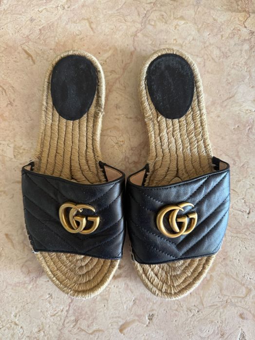 Gucci Marmont Espadrille Slides / Sandals