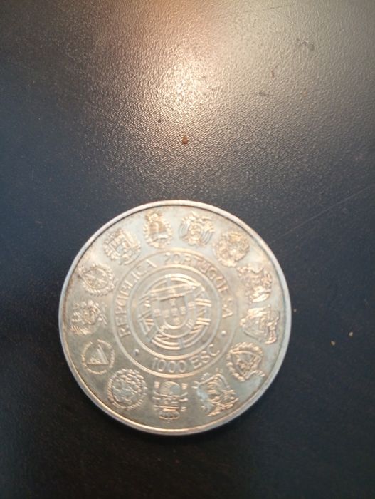 1000 escudos -two worlds 500 years Discovery of America Portugal 1992*
