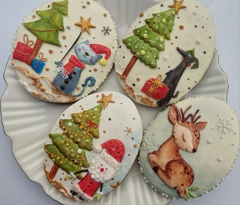 Pierniczki Gwiazdka Renifer Mikołajki Prezent dla Kociary Psiary Duże