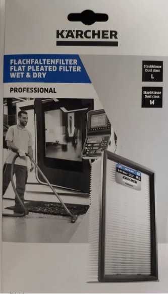 Płaski filtr do odkurzacza Karcher 6.907-662.0 oryginał do wody i pyłu
