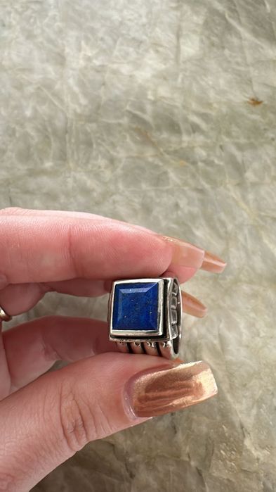 Anel de PRATA 925, com pedra Lápis-lazúli
