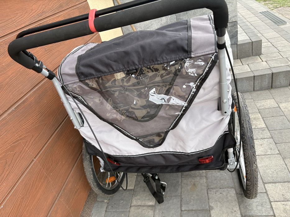 Przyczepka rowerowa wozek do rowera 2-osobowy HomCom Niniew • OLX.pl