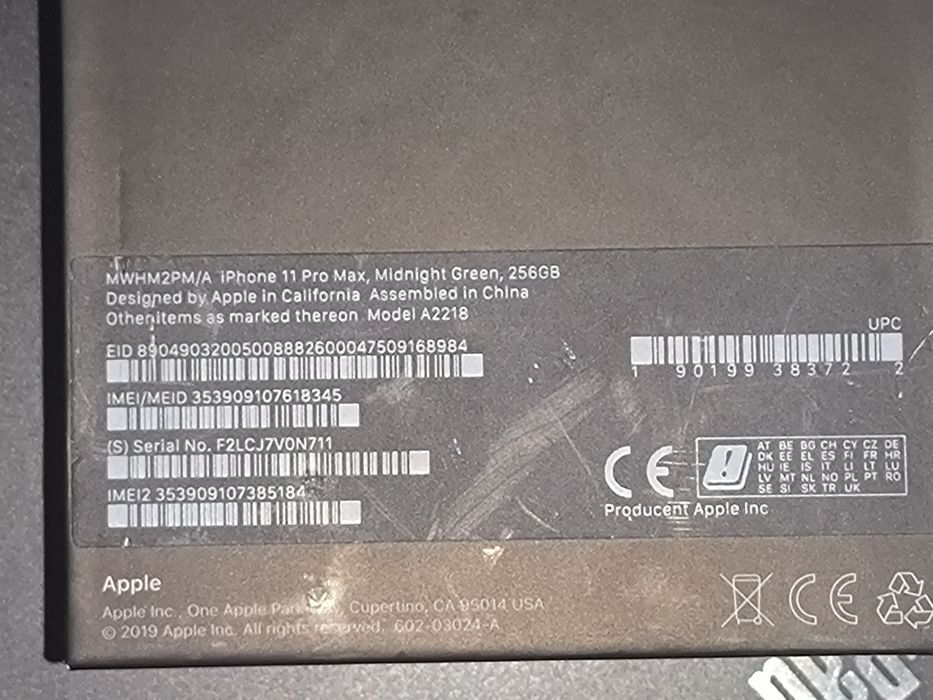Iphone 11 pro max 256 icloud