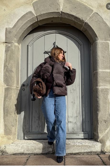 Пуховик коричневий Zara