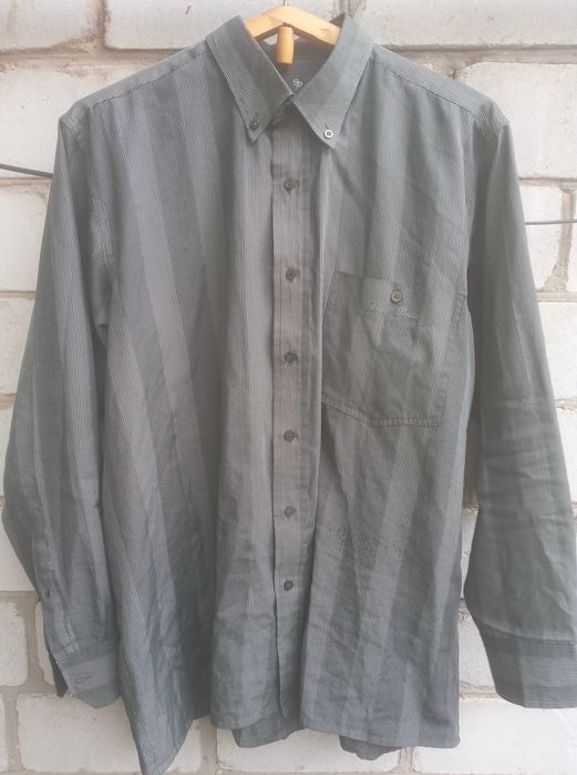 Рубашка мужская голубая синяя серая в полоску 41 размер воротника