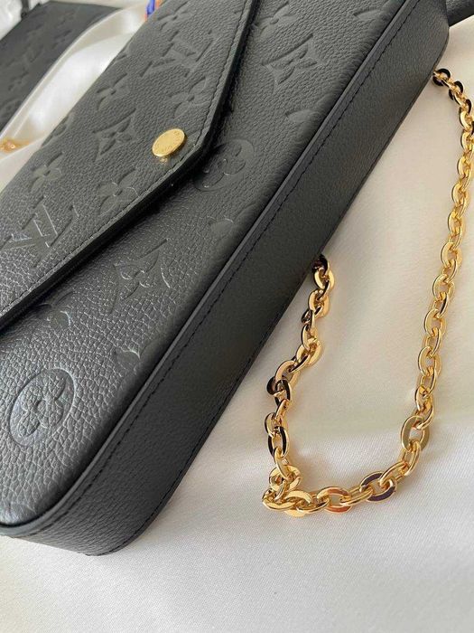 Клатч Louis Vuitton POUCHETTE BLACK MONOGRAM, оригінал!
