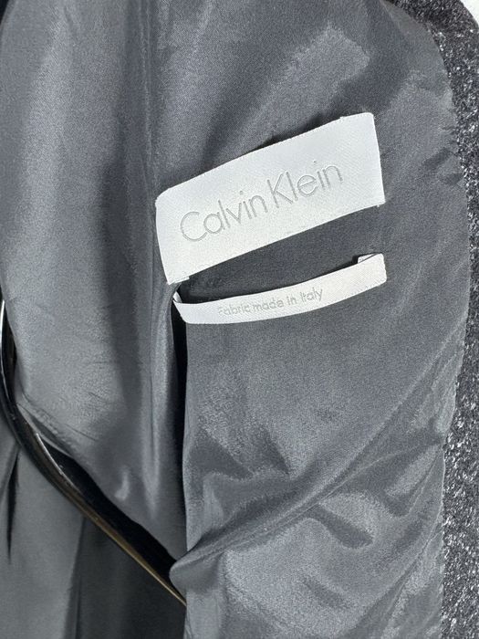 Calvin Klein – męski płaszcz wełniany Fitted | grafit | roz. 48 | Made in Portugal