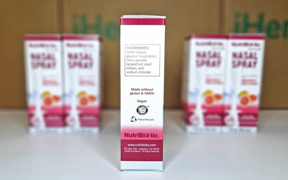 NutriBiotic Nasal Spray, спрей для носа, екстракт насіння грейпфрута