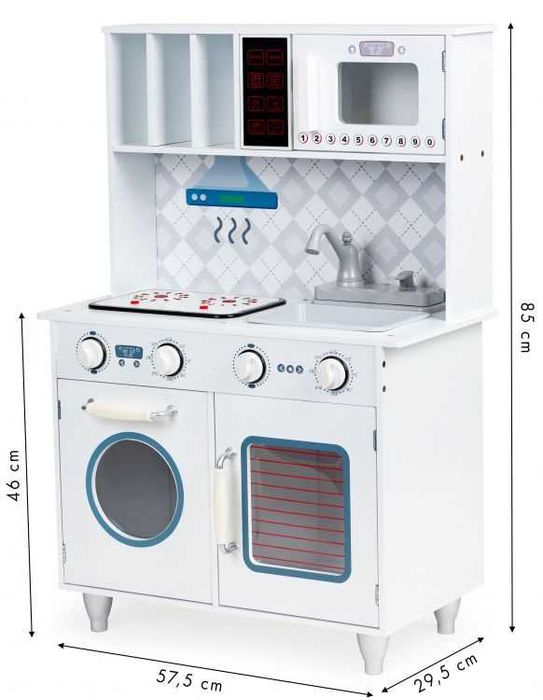 Детская кухня звук,свет,эффект,кухня для детей игровая Ecotoys деревян