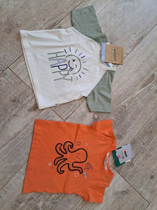 T-shirt/ koszulki chłopięce/ niemowlęce - 2 szt. - rozm 80