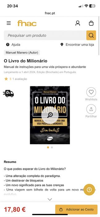 VENDO LIVRO NOVO  O LIVRO DO MILIONARIO