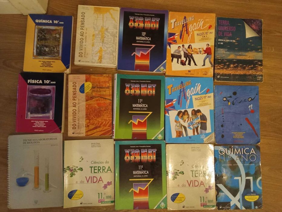 Livros escolares vintage, anos 90