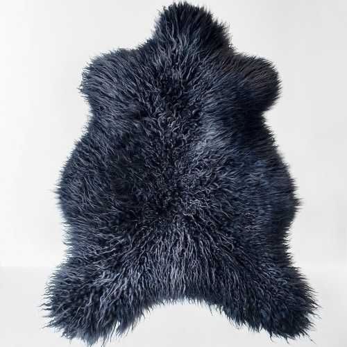 Owcza Wełna Naturalna Dywanik Skóra Owcza Czarna Bryza Island