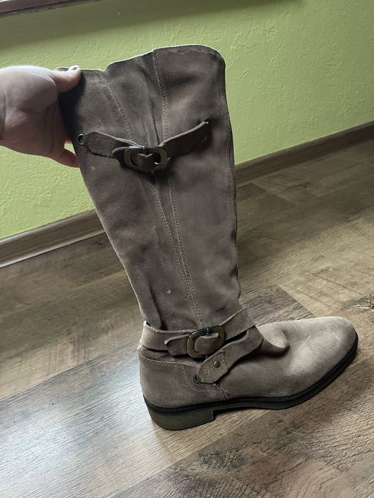 Buty ze skóry kozaki unisa