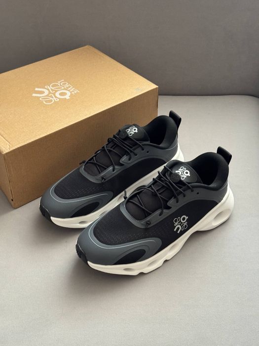 Топ Якість! Кросівки On Cloudsolo x Loewe Black White•Он Клауд (чорно-білі), on running