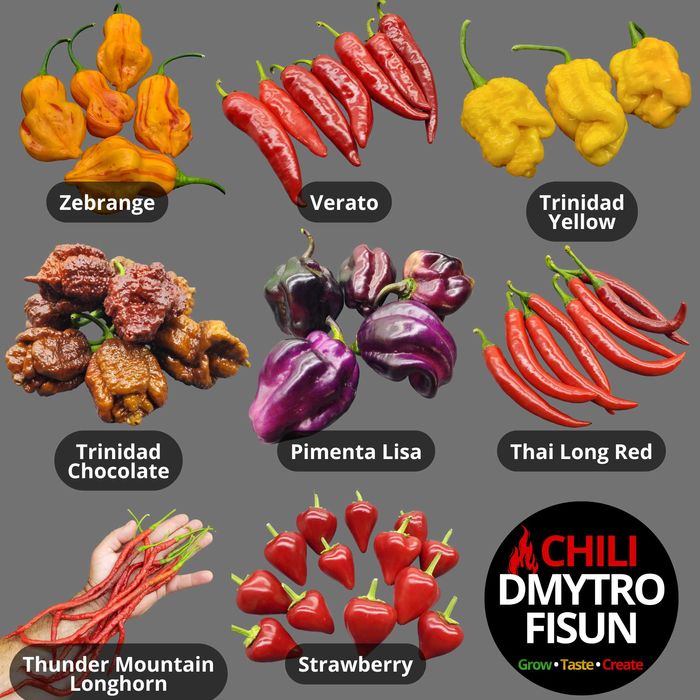 Насіння перцю Carolina reaper, Habanero, Jalapeno та інші