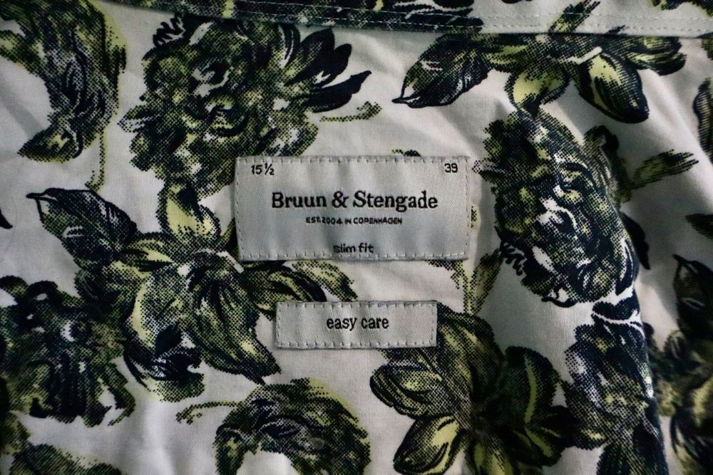 Koszula w zielone kwiaty 39 bawełna Bruun & Stengade