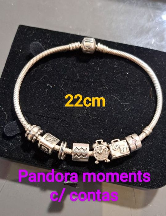Lote de 6 Pulseiras e 3 aneis Pandora  em prata.