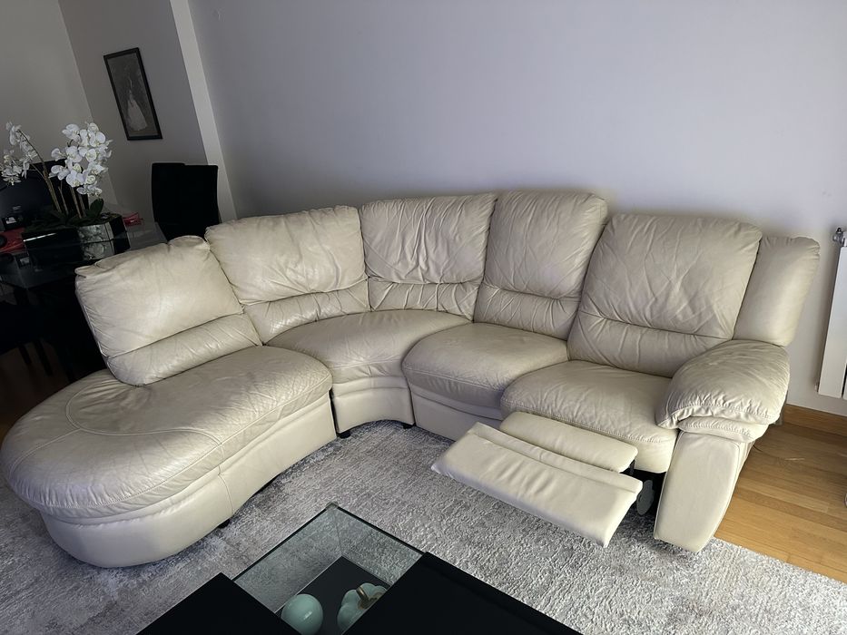 Vendo sofa em pele verdadeira