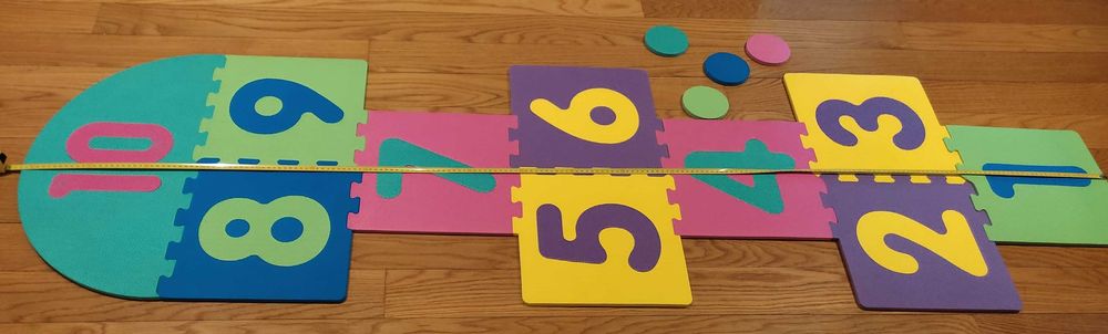 Tapete com jogo da macaca e puzzle em esponja + 4 malhas