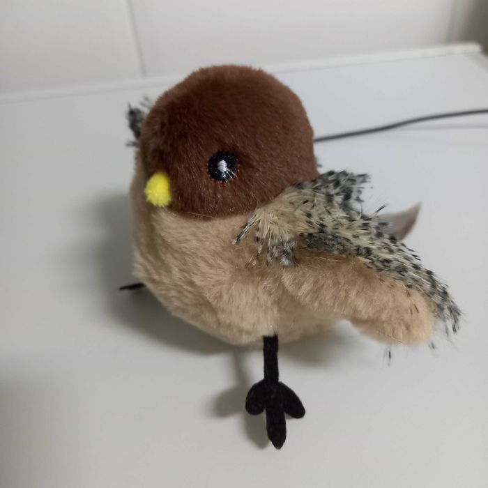 Brinquedo interativo para gatos com som de passáro