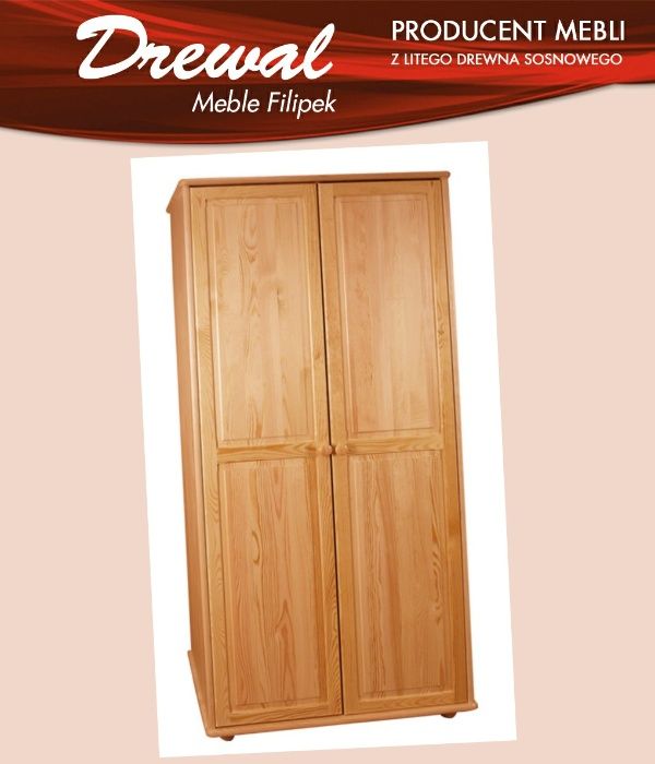 Szafa Drewniana Sosnowa Lite Drewno Sypialnia Pokój Bieliźniarka
