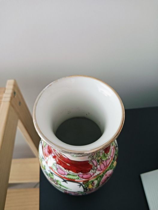 Jarro cerâmico China pintado á mão