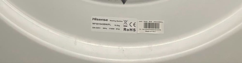 Pralka Hisense WF5S1045BW PL 10.5kg 1400 obr gwarancja ponad 3 lata