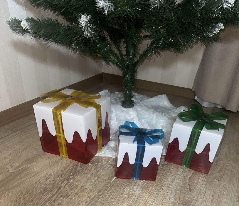 Набір з 3 шт подарункових світлодіодних коробок