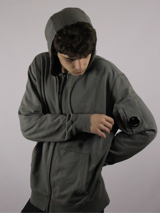 C.P. Company Light Fleece Hooded Full Zip Sweatshirt