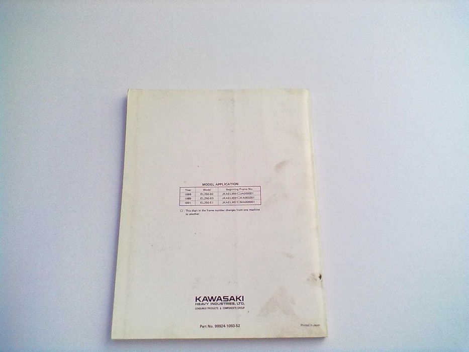 Manual Técnico Oficial Kawasaki 250HS ELIMINATOR 250