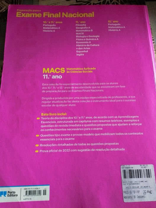 Macs-preparação exame Nacional 11°ano  12€ já com portes incluídos