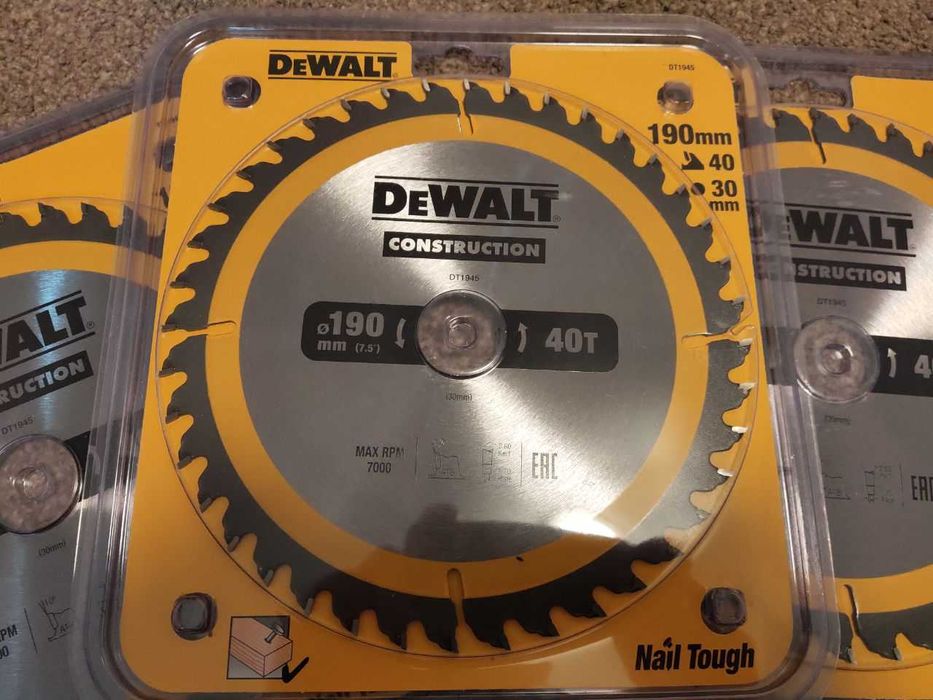 ∎∎‼️Диск пильный DeWalt по дереву 190 мм 40 (DT1945), Haisser, WURTH