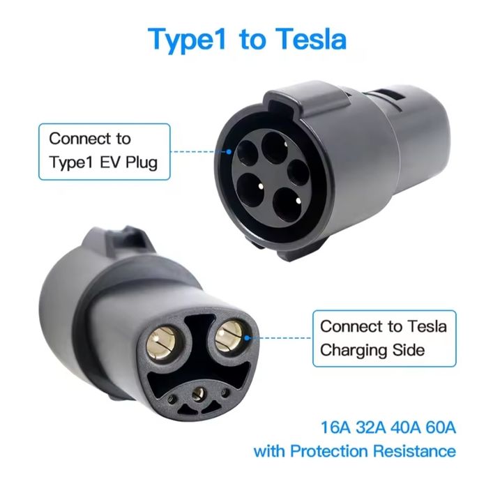 ОПТ Перехідник адаптер type 1 - Tesla j1772 Тесла Y 3 S X переходник