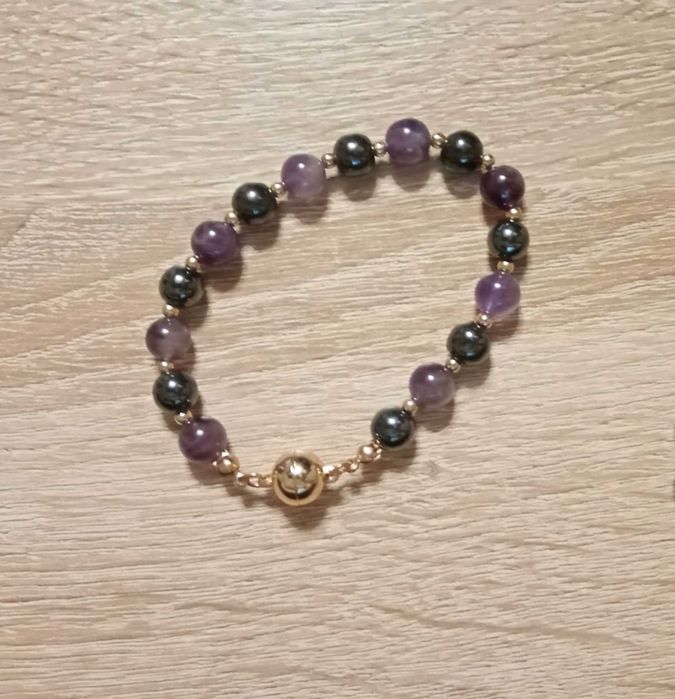 ametyst - naszyjnik i bransoletka damska