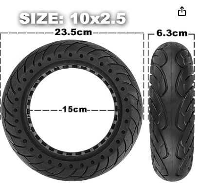 Pneu trotinete sólido anti furo ( antifuro ) - 10x2.5 - 2 disponíveis