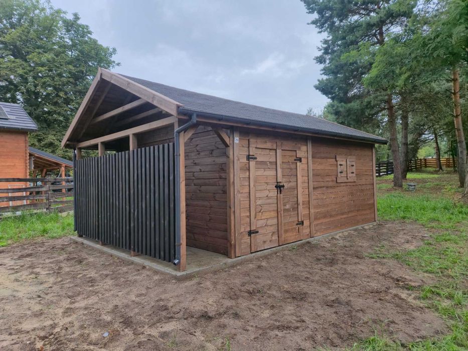 Domek ogrodowy WILL PREMIUM 4x6 m z drewutnią 4x1 m