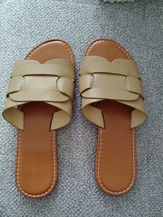 Klapki damskie brazowe