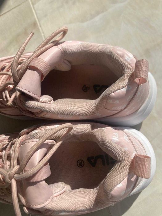 Fila Różowe Sneakersy Damskie w białe loga