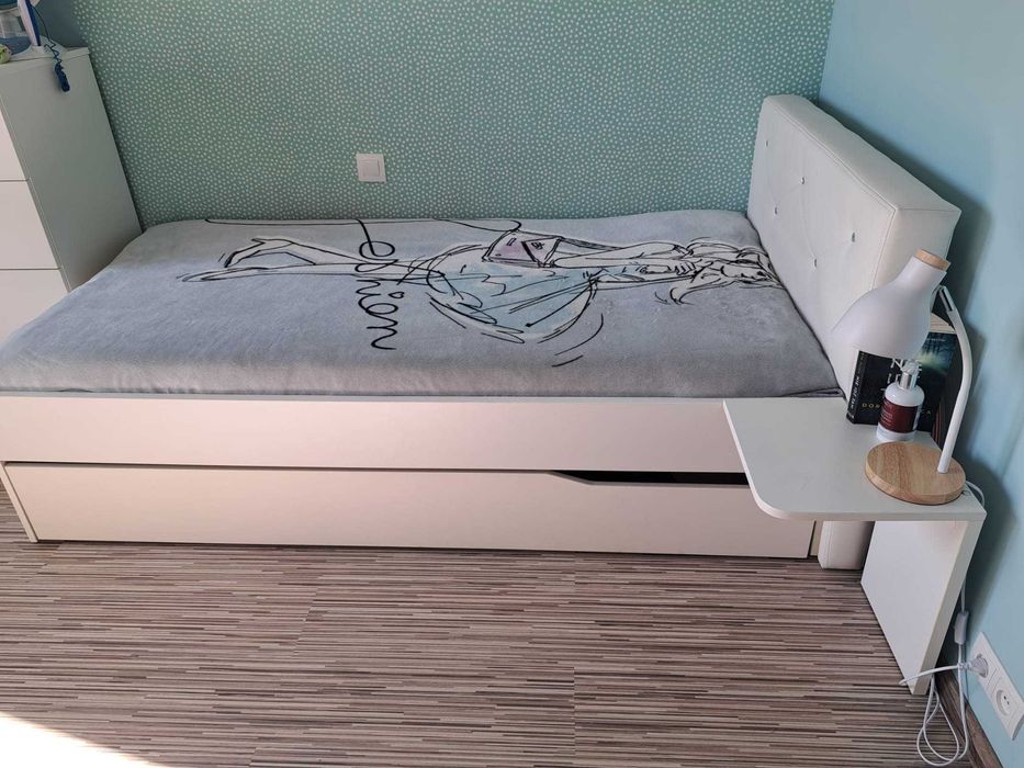 Łóżko białe Meblik/Fashion Mint - jak nowe