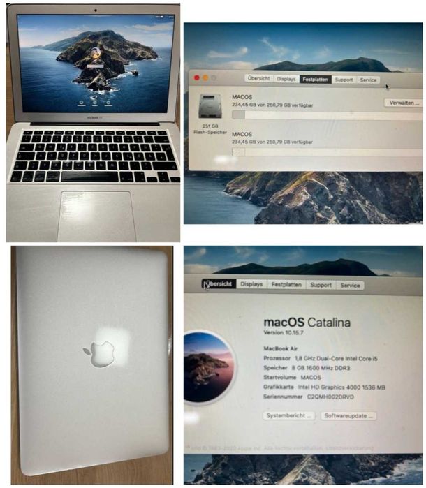 MacBook 256 GB с беспроводной клавиатурой