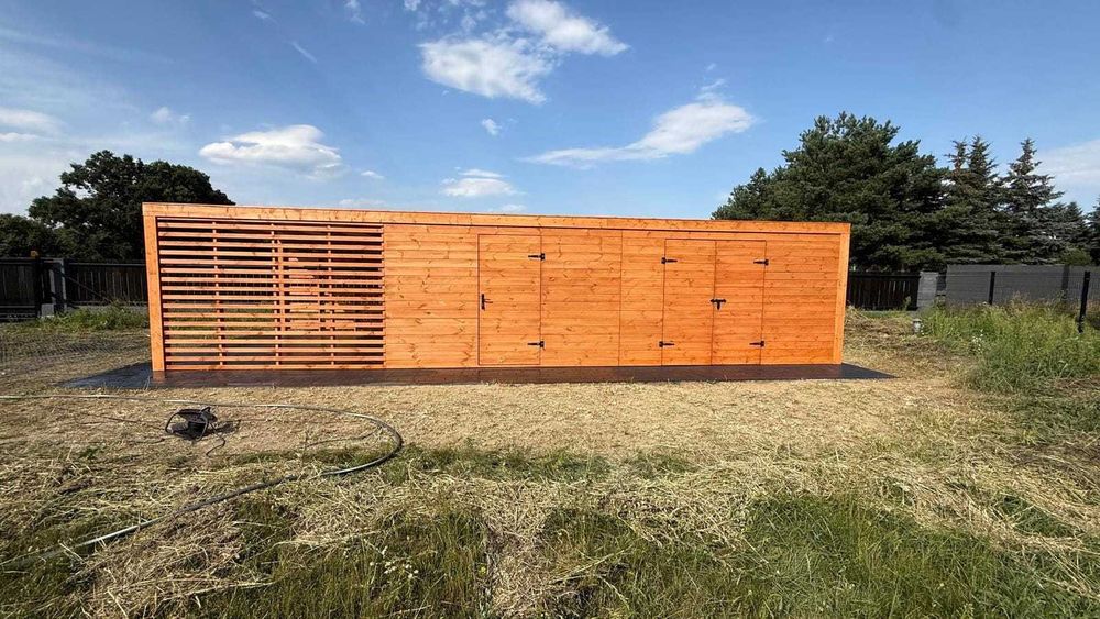 Nowoczesny Domek Ogrodowy Narzędziowy z Altaną Wiatą SOLID PLUS 3,5x10m