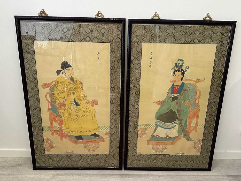 Retratos chineses do Imperador e Imperatriz da Dinastia Tang