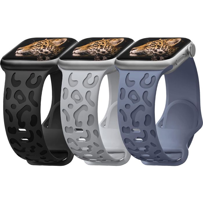 Bransoletki Apple Watch 38 mm - 3 szt. silikon, panterka