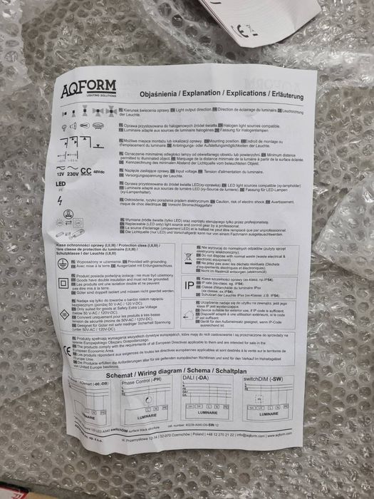 Aqform Lampa do szynoprzewodu 16514- M930-D9-00-12