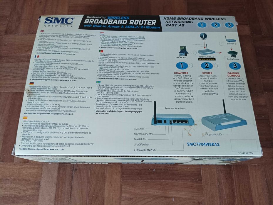 Router Modem ADSL 2+, Marca SMC, e Pen Wireless USB