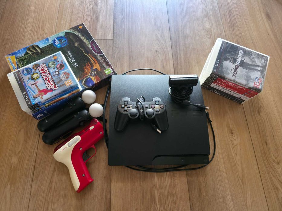 Konsola PlayStation 3 slim 1TB (upgrade pamięci) + zestaw Move + 1 pad + gry